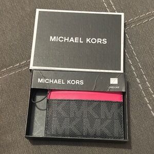 NIB Michael Kors Black and Pink Card Holder